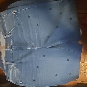 Loft polka dot jeans sz 10, 30inch waste modern skinny